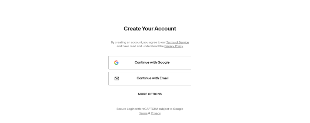 Create your account
